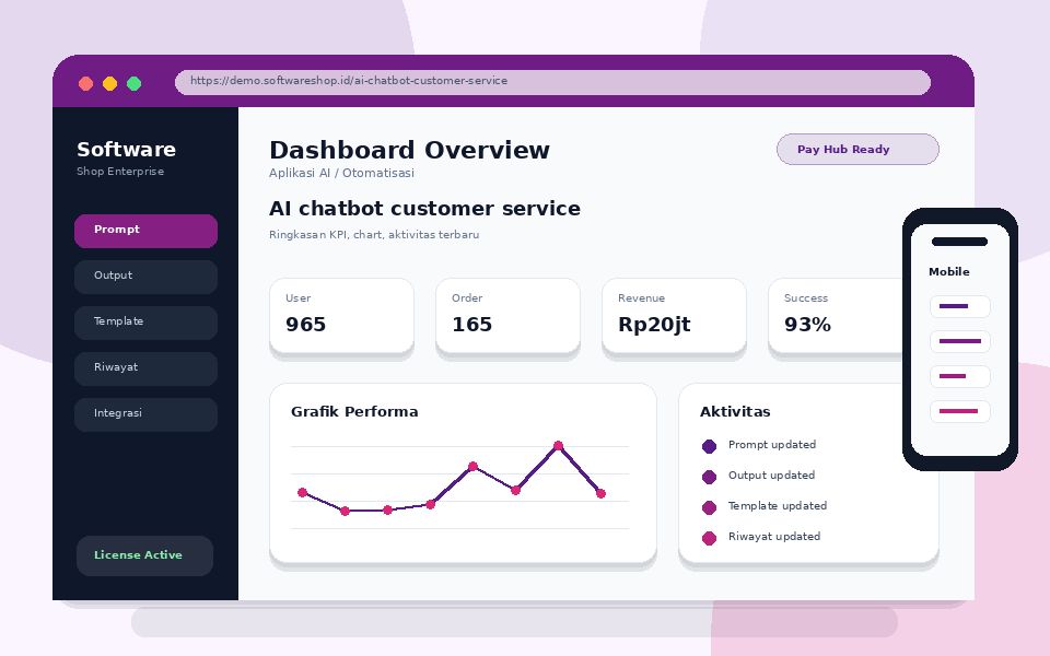 Screenshot AI chatbot customer service