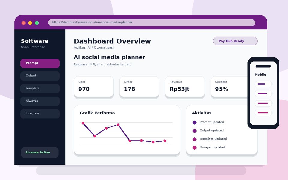 Screenshot AI social media planner