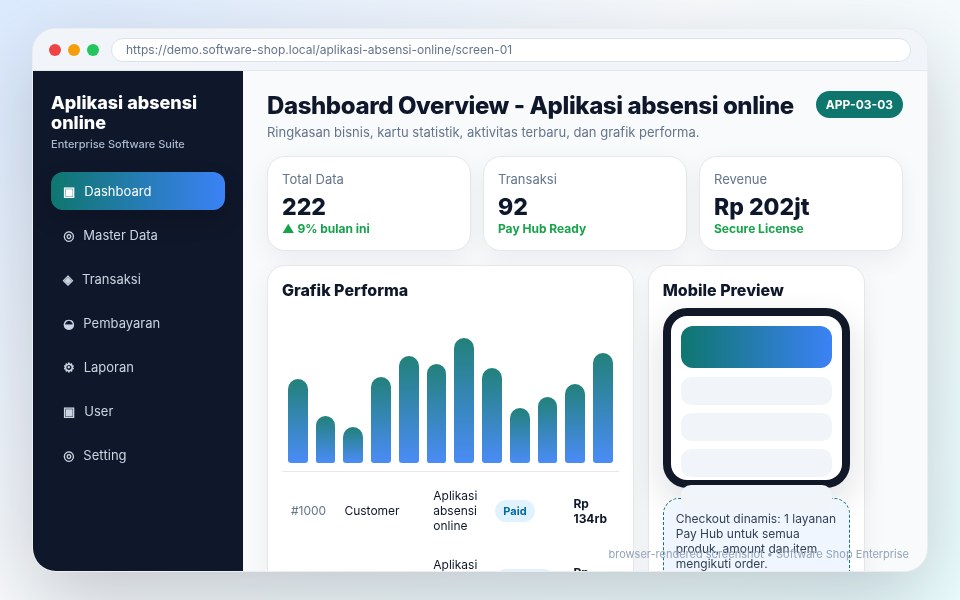 Screenshot Aplikasi absensi online