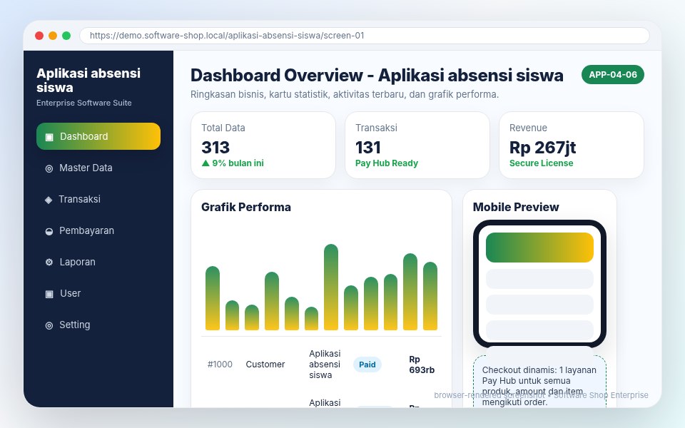 Screenshot Aplikasi absensi siswa