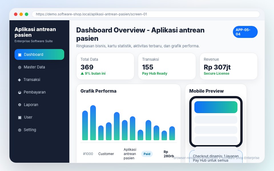 Screenshot Aplikasi antrean pasien