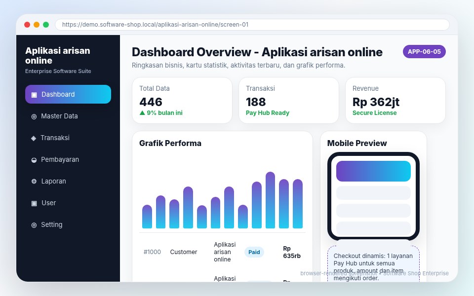 Screenshot Aplikasi arisan online