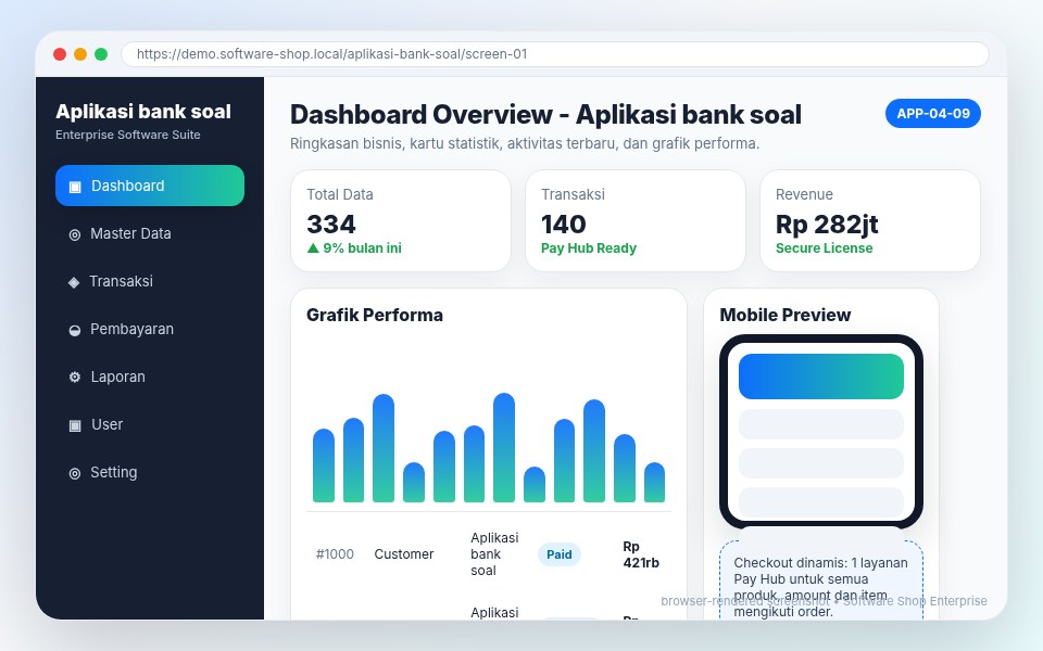 Screenshot Aplikasi bank soal