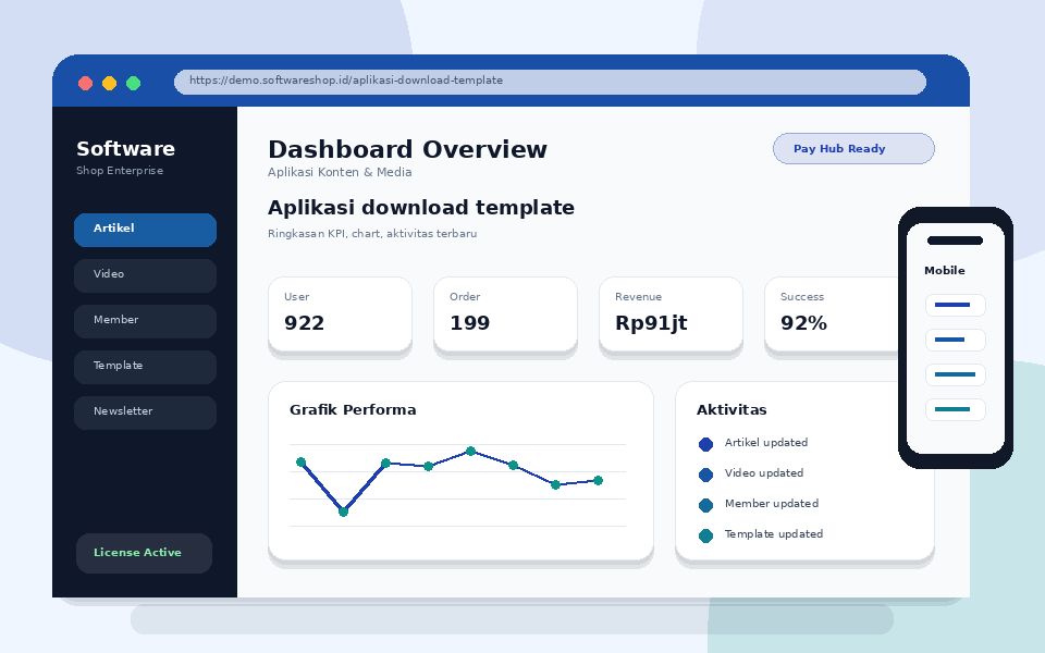 Screenshot Aplikasi download template