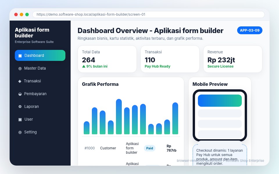 Screenshot Aplikasi form builder