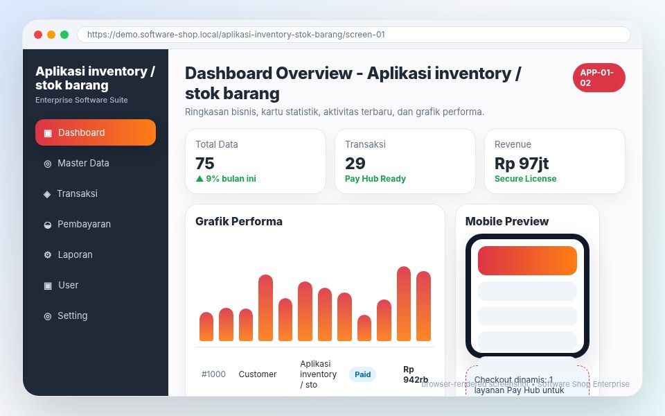 Screenshot Aplikasi inventory / stok barang