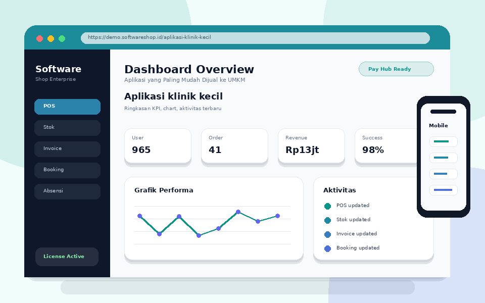 Screenshot Aplikasi klinik kecil