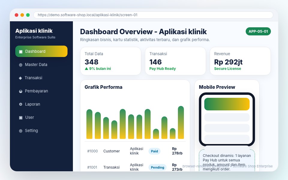 Screenshot Aplikasi klinik