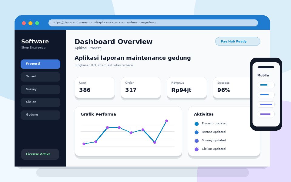 Screenshot Aplikasi laporan maintenance gedung