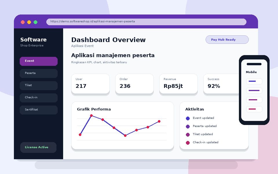 Screenshot Aplikasi manajemen peserta
