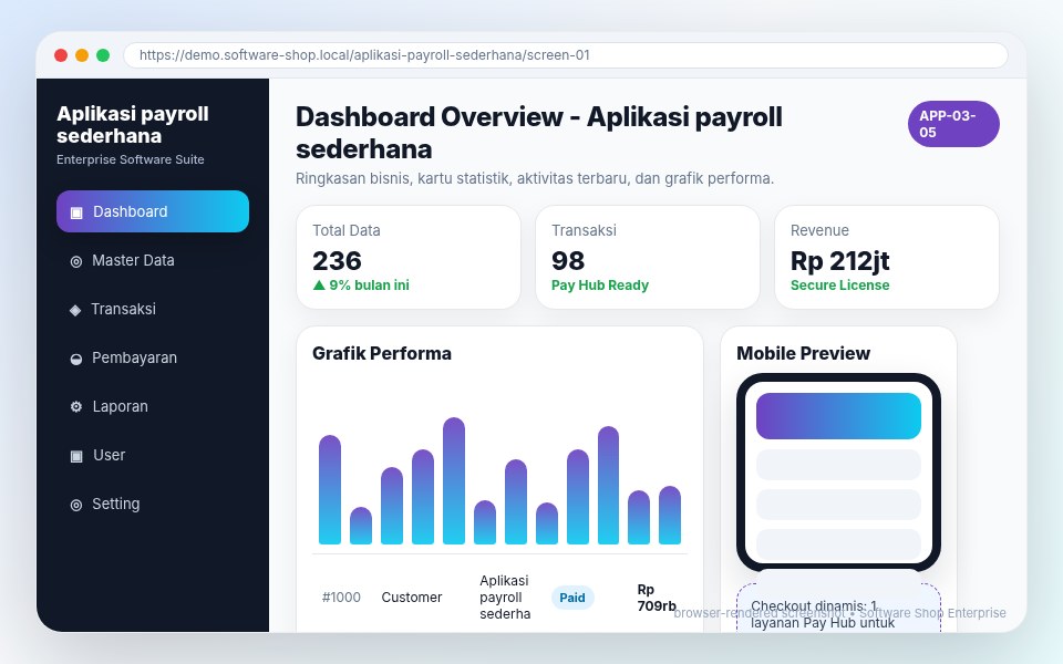 Screenshot Aplikasi payroll sederhana