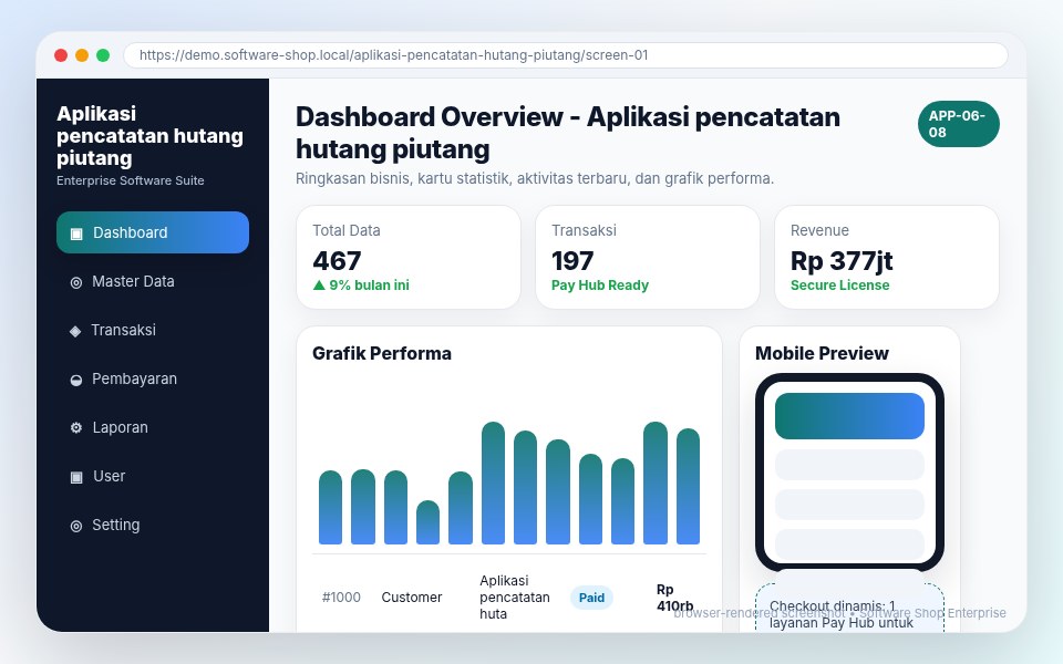 Screenshot Aplikasi pencatatan hutang piutang