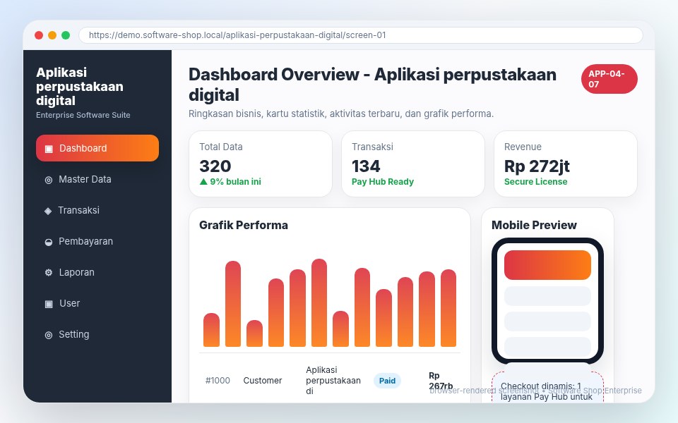 Screenshot Aplikasi perpustakaan digital