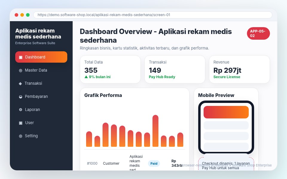 Screenshot Aplikasi rekam medis sederhana