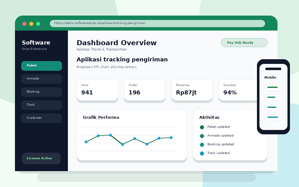 Screenshot Aplikasi tracking pengiriman