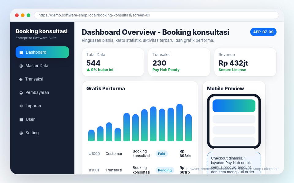 Screenshot Booking konsultasi