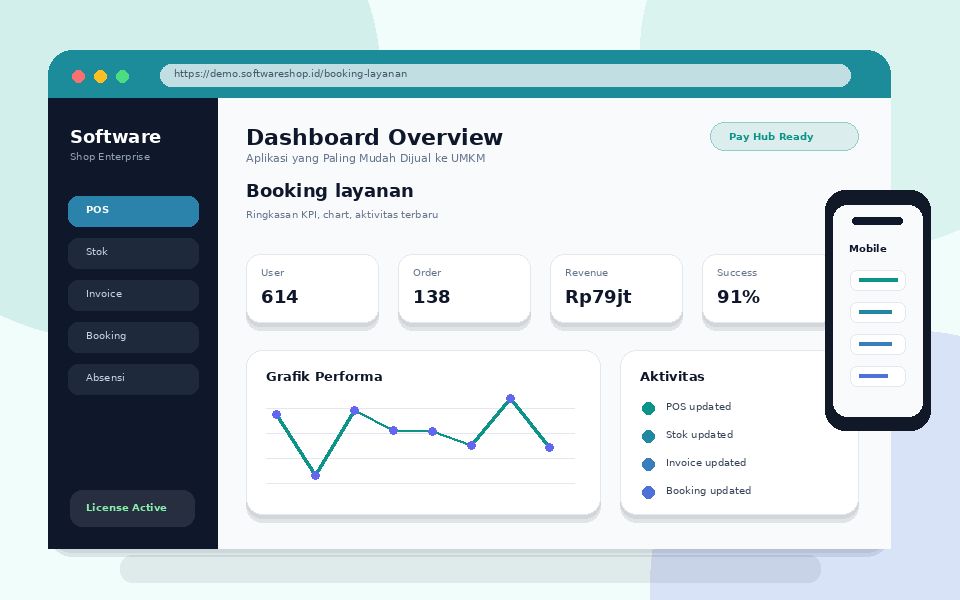 Screenshot Booking layanan