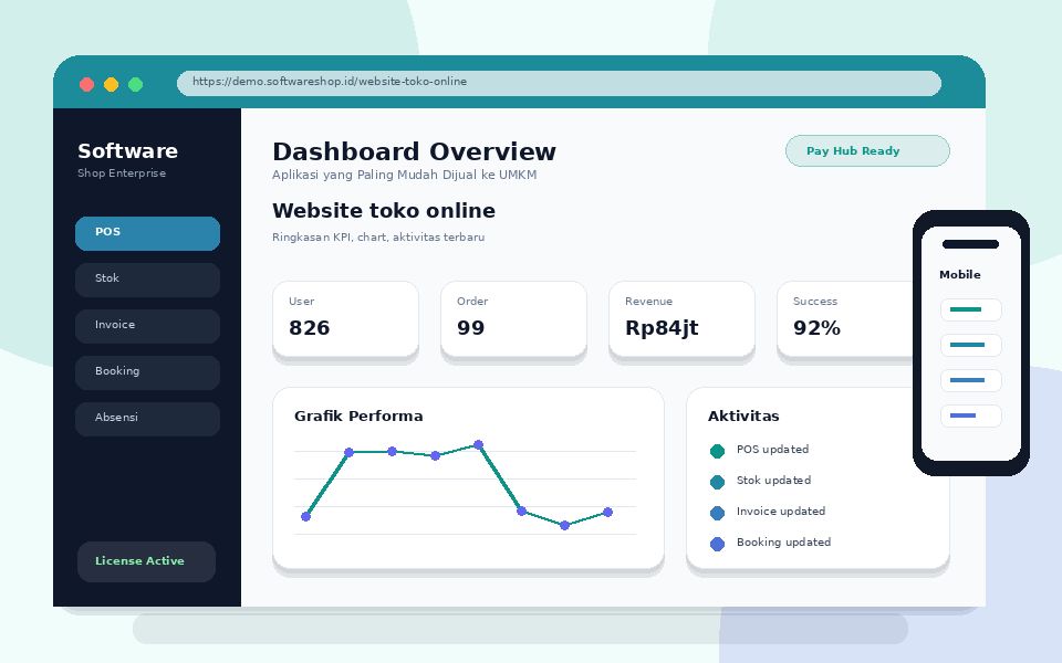 Screenshot Website toko online